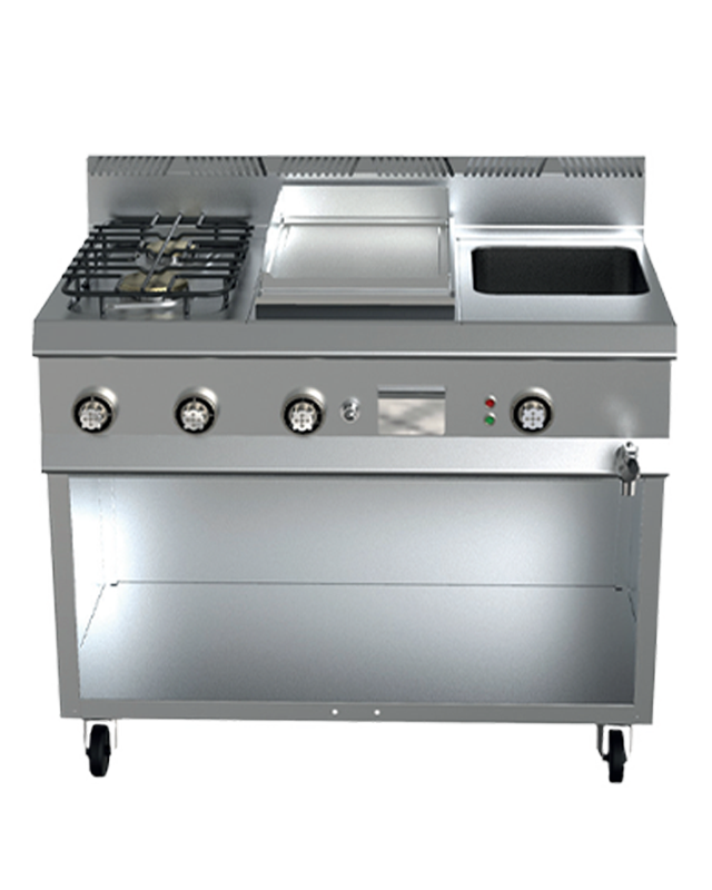 Table de cuisson gaz 3 feux mobile sur roulettes - CTG 730