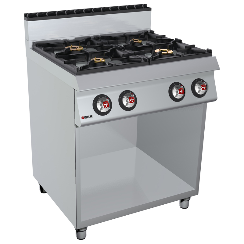 30''W./24''D. Gas Open Burner Range-4 Burners-White-LP